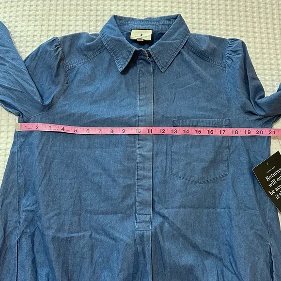 Tuckernuck Lightweight Denim Callahan Shirt Dress Cotton Blue Womens Size Medium - Picture 13 of 14